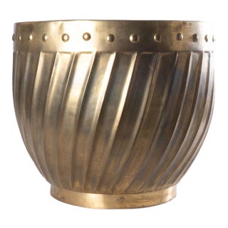 Vintage Brass Jardinière Planter For Sale