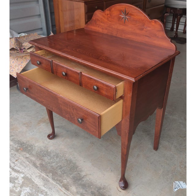 Queen Anne Vintage Pennsylvania House Solid Cherry Queen Anne Style 2 Drawer Chest of Drawers For Sale - Image 3 of 6