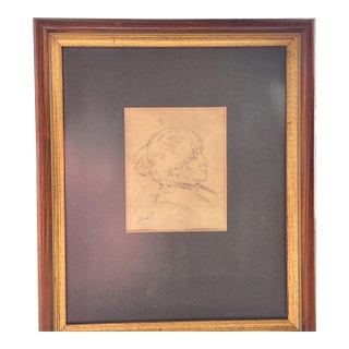 19th Century Pierre Auguste Renoir Etching: Berthe Morisot Portrait, Framed Art For Sale