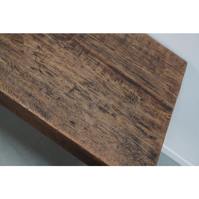Rustic Antique Early 20th Century Dutch Rustic Oak Farmhouse Dining Table For Sale - Image 3 of 18