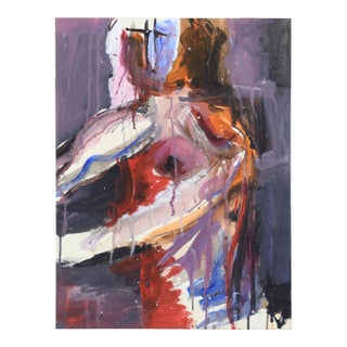 Abstract Expressionist Figure in Acrylic on Paper by Michael William Eggleston For Sale
