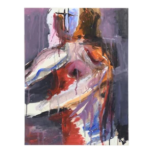 Abstract Expressionist Figure in Acrylic on Paper by Michael William Eggleston