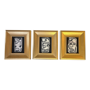 Three Contemporary Original Wayne Cunningham Abstract Marker Drawings - Set of 3
