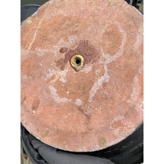 Metal Vintage Greek Painted Terracotta Lamps - A Pair For Sale - Image 7 of 12