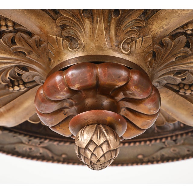 Gold 1930's French Bronze Chandelier For Sale - Image 8 of 18