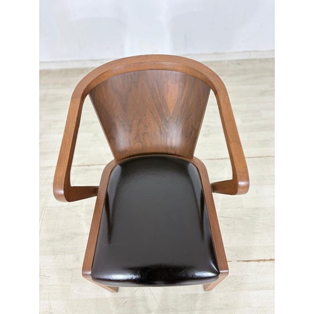 Wood Vintage Armchair in Leatherette and Wood For Sale - Image 7 of 9