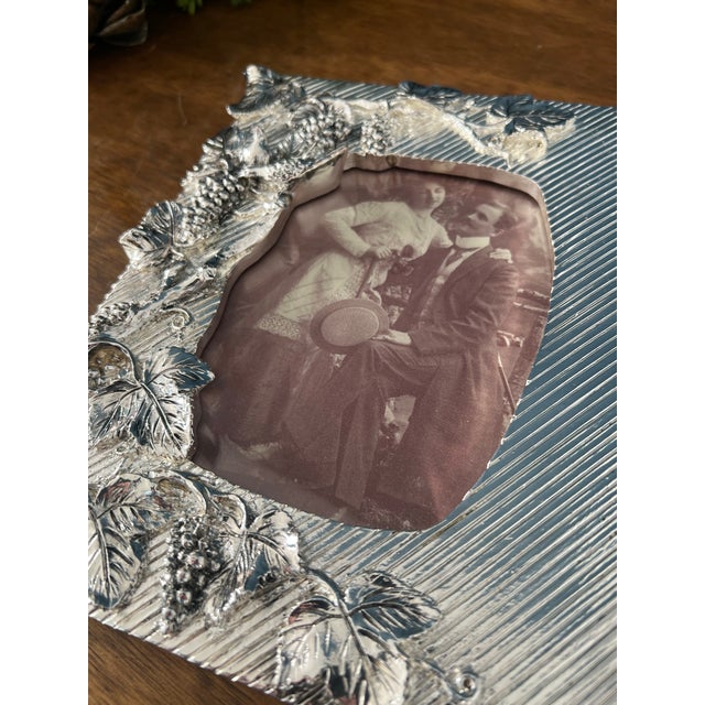 Italian Sterling Silver Grape Vine Picture Frame, 925 Photo Frame For Sale - Image 15 of 18