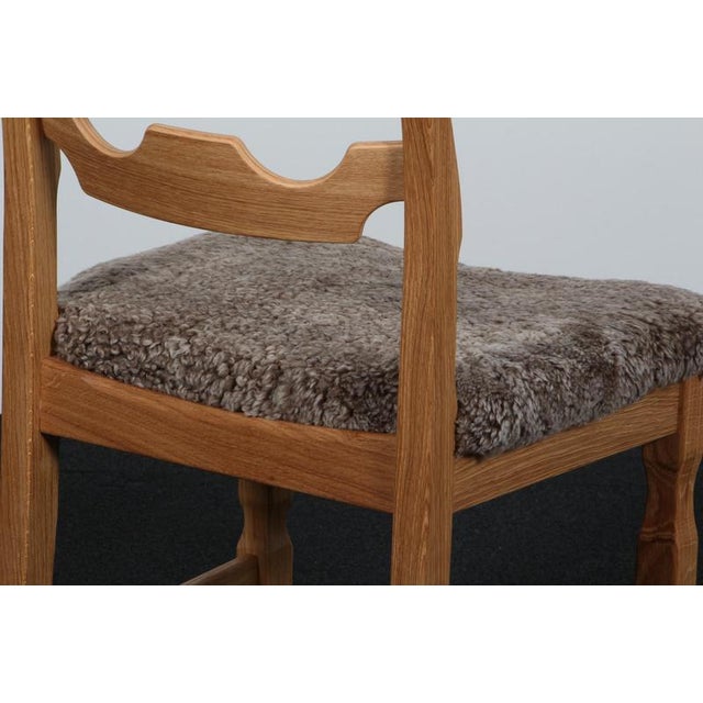 Wood Razoblade Dining Chair in Oak attributed to Henning Kjærnulf, Denmark, 2023 For Sale - Image 7 of 8