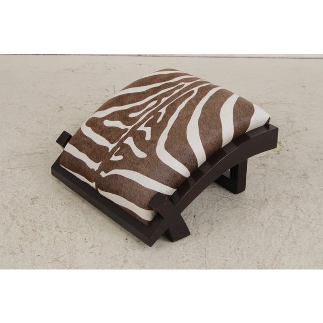 Art Deco Modern Style Zebra Print Chair & Ottoman For Sale - Image 17 of 18