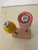 Wood Rare Danish Mid Century Handmade Carved Tulip Flower Salt & Pepper Set on Burlwood Stand For Sale - Image 7 of 11