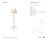 J. Randall Powers by Visual Comfort Signature Albert Petite Tri-Leg Floor Lamp in Aged Iron with Silk Box Pleat Shade...