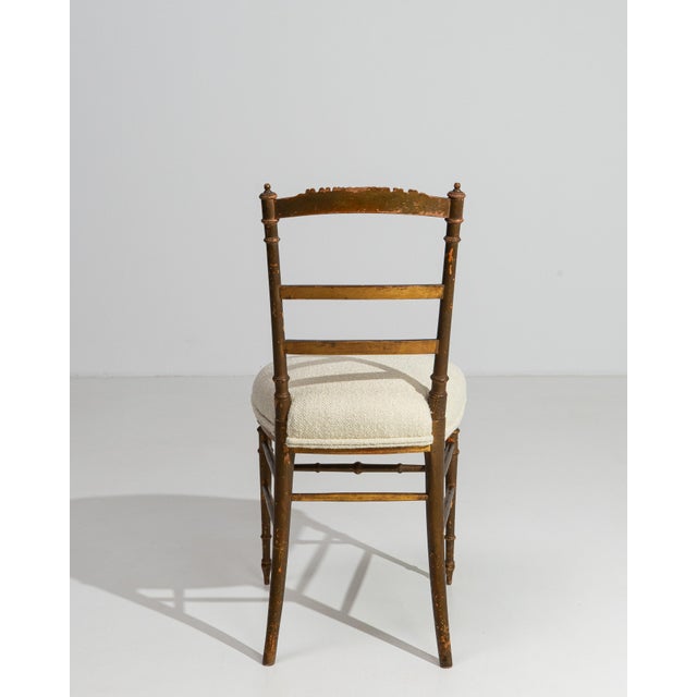 Wood 19th Century Napoleon III Chiavari Chair With Upholstered Seat For Sale - Image 7 of 12