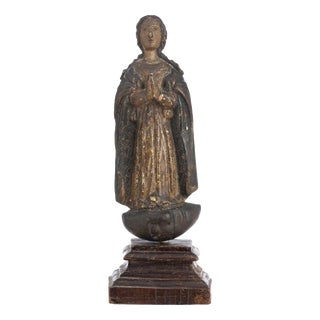 17th Century Our Lady of Indo-Portuguese Sculpture For Sale