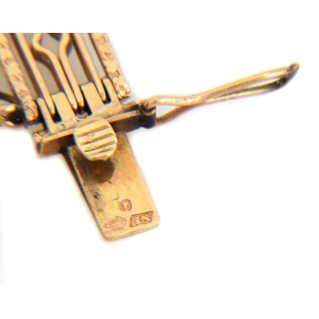 Retro 14k Rose Gold Fancy Rectangle Link 8mm Wide Bracelet For Sale In Miami - Image 6 of 6