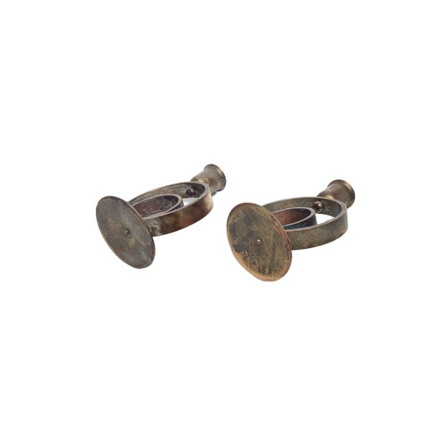 Art Deco Brass Candlesticks, 1930s, Set of 2 For Sale - Image 11 of 14