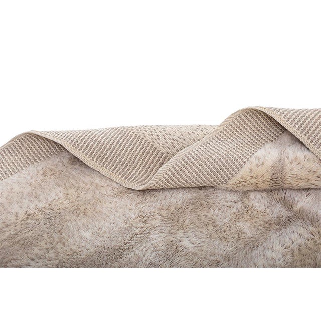 Textile Serene Textured Abstract Hand-Knotted Moroccan Wool Rug | 10'8" X 7'3" | One of a Kind For Sale - Image 7 of 8