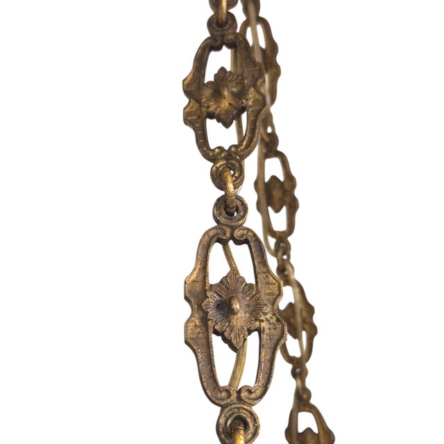 Antique Neoclassical Amber /Honey Alabaster, Gilt Bronze Chandelier W-Griffin Mounts For Sale - Image 17 of 18