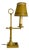 Vintage French Empire Bouillotte Mustard and Gold Tole Library Table Lamp For Sale