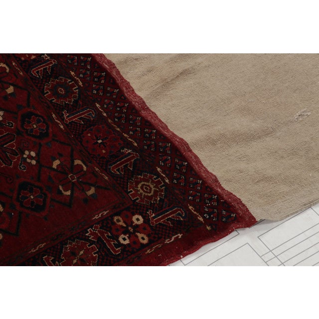 Late 18th Century Antique Russian Tribal Bag and Textile in Beige and Burgundy, From Rug & Kilim For Sale - Image 5 of 7