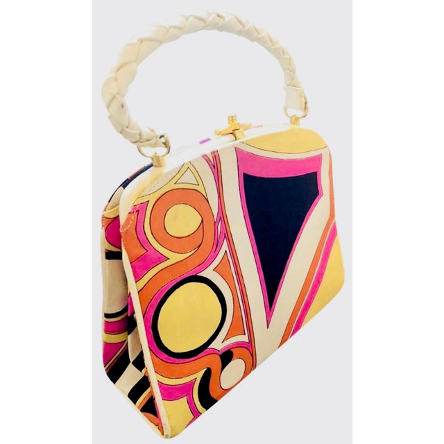1960s Vintage Emilio Pucci Silk and Leather Purse For Sale In New York - Image 6 of 6