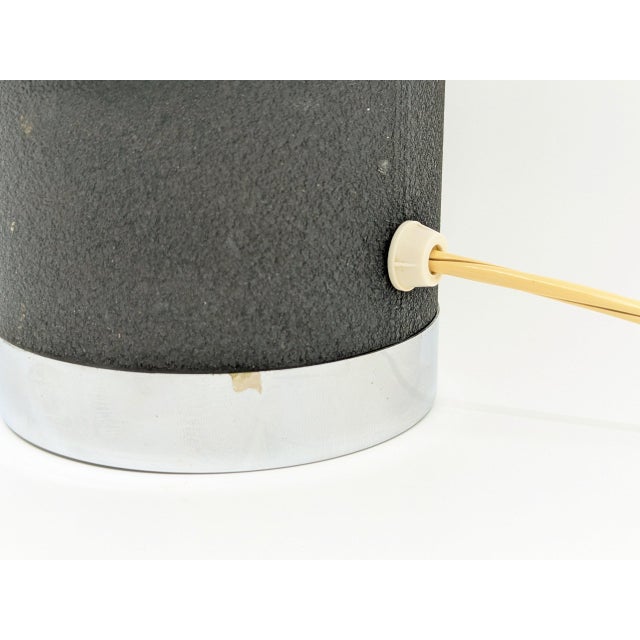 Space Age Italian Chrome Plated and Black Metal Table Lamp, 1960s For Sale - Image 10 of 11