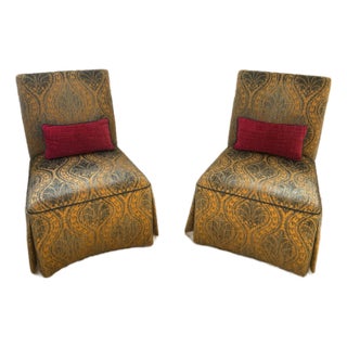 Pair of Custom Slipper Chairs For Sale