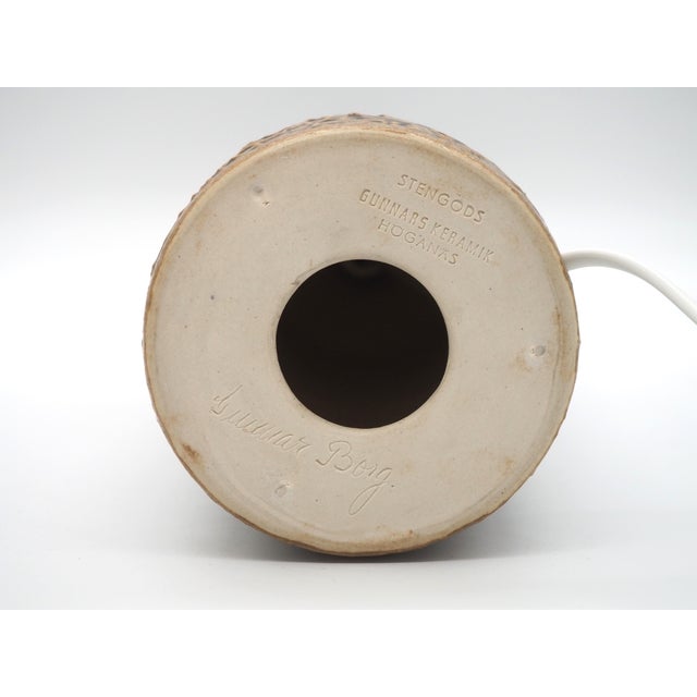Brown Höganäs Table Lamp by Gunnar Borg for Gunnars Keramik Höganäs, Sweden, 1970s For Sale - Image 8 of 11