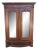 Antique Victorian Walnut Mirrored Clothing Armoire Wardrobe Closet Cabinet 87" For Sale