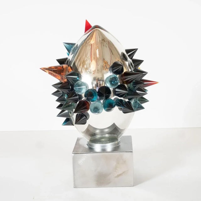 Vintage Mirrored and Applied Glass Sculpture by Jiri Jelinek For Sale - Image 4 of 12