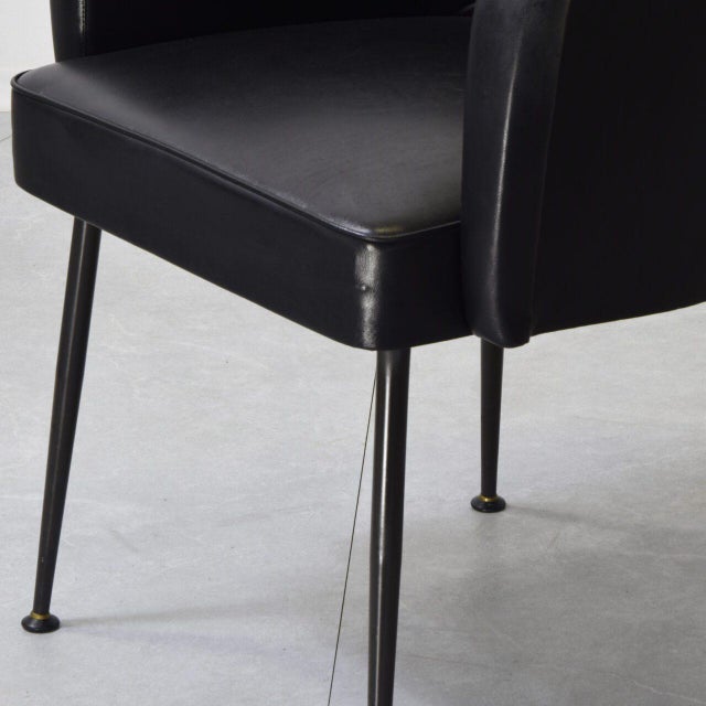 Black Lounge Chairs in the style of Eero Saarinenin, 1960s, Set of 4 For Sale - Image 8 of 11