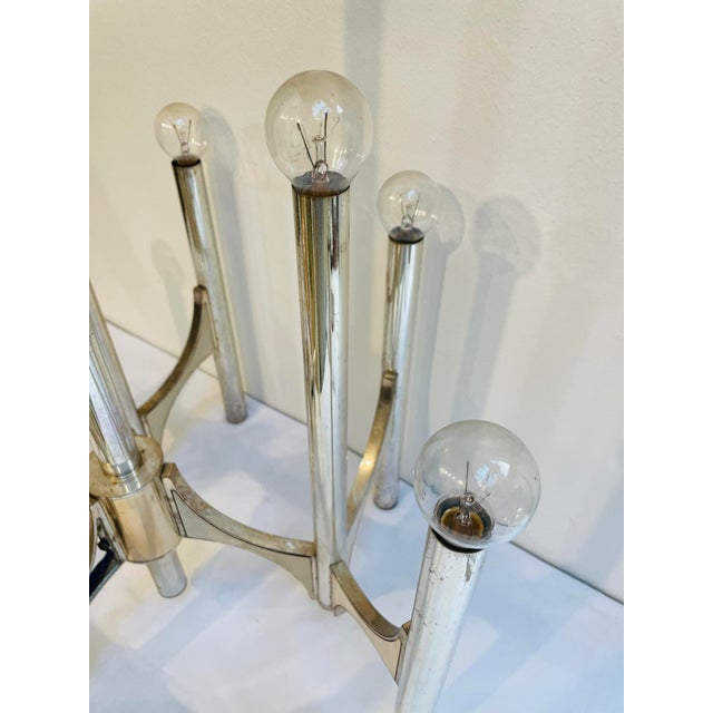Mid-Century Modern Mid-Century Modern Chrome-Plated Chandelier by Gaetano Sciolari, 1970s For Sale - Image 3 of 13