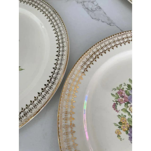 Mid 20th Century Italian Edwin M Knowles China Co. 22k Gold Plates- Set of 6 For Sale - Image 9 of 10