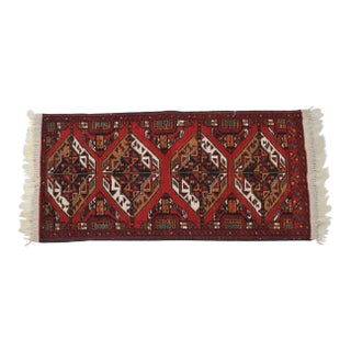 Vintage Red, Black & Camel Rug, 1.8 x 3.10 For Sale