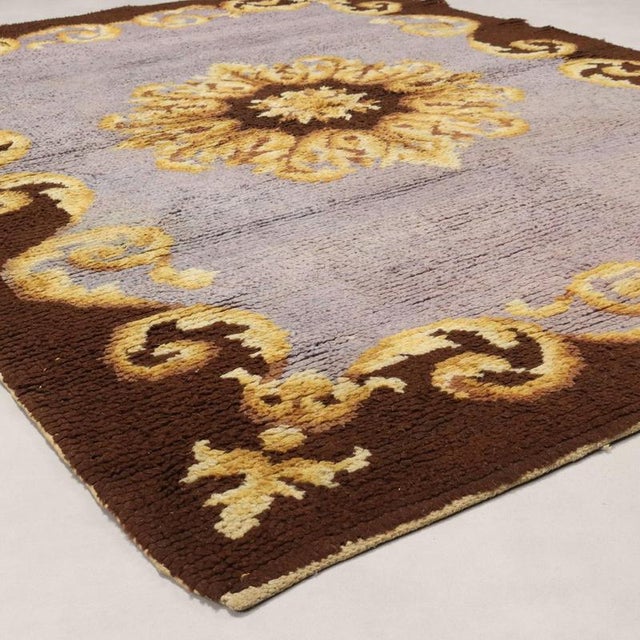 Aobusson Rug in Cotton and Wool, France For Sale - Image 4 of 8