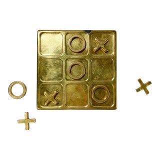 1970's Brass Tic Tac Toe Game Board For Sale