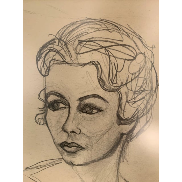 Black Female Portrait Pencil Sketch For Sale - Image 8 of 9