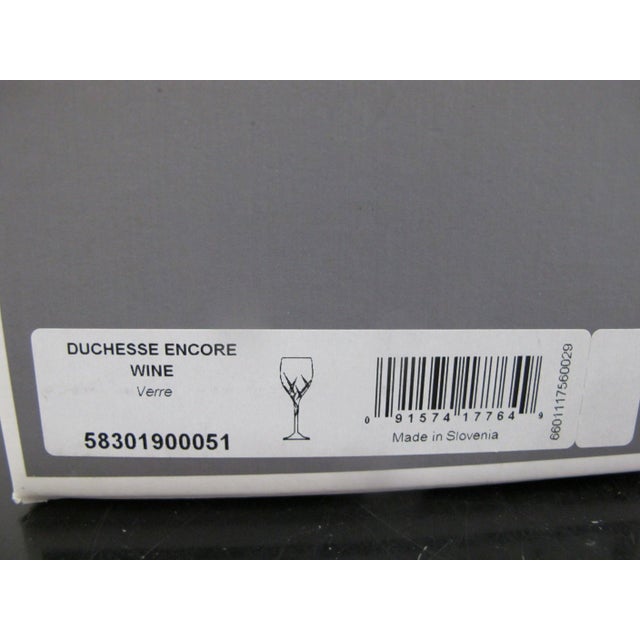 2000 - 2009 Vera Wang Wedgwood Duchesse Encore 9 1/2" Red Wine Glass Unused in Box For Sale - Image 5 of 8