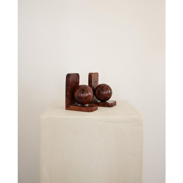 Vintage Burlwood Bookends For Sale - Image 4 of 8