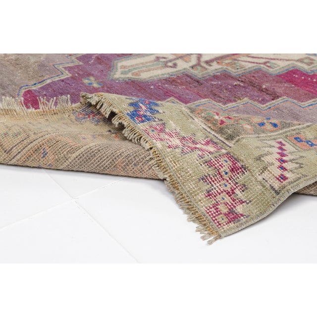 Textile 1950s Anatolian Bohemian Oushak Carpet For Sale - Image 7 of 10