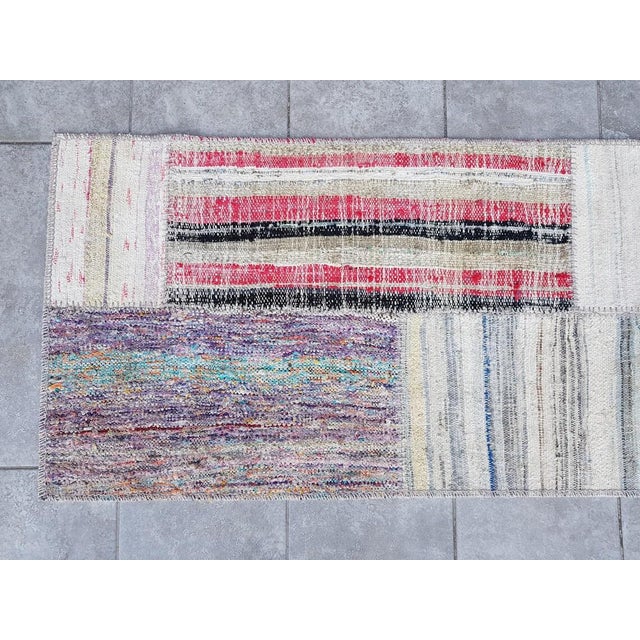 Natural Vintage Handwoven Kilim Runner For Sale - Image 6 of 10