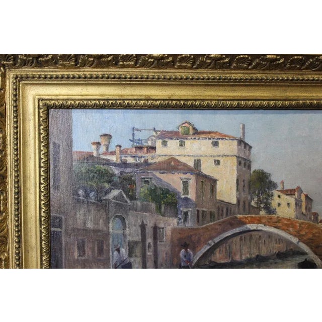 Johannès Son, Gondoliers in Venice, 1890s-1910s, Oil on Canvas, Framed For Sale - Image 4 of 13