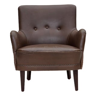 Vintage Danish Lounge Chair in Furniture Leather, 1960s For Sale