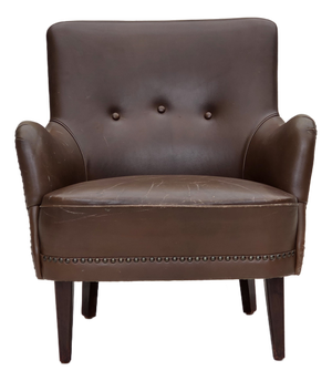 Vintage Danish Lounge Chair in Furniture Leather, 1960s