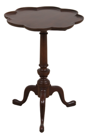 Biggs Scallop Tilt Top Mahogany Candle Stand Table