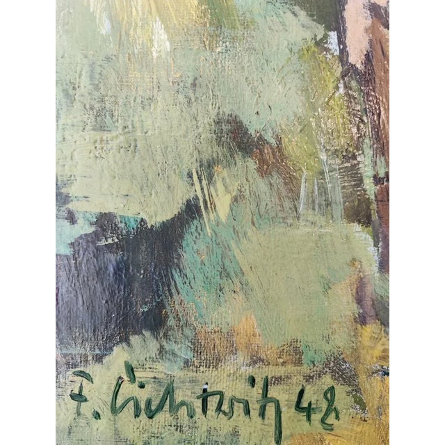 Modern Friedemann Lichtwitz, Parterre de fleurs, 1948, Oil on Canvas For Sale - Image 3 of 10