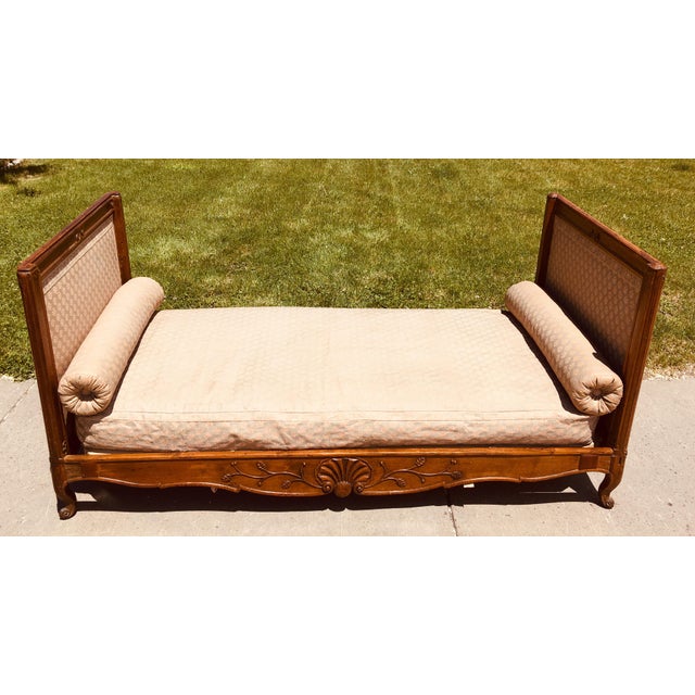 Antique French Country Daybed With Original Fortuny Fabric Chairish