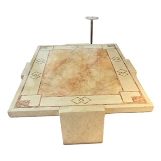 Vintage One of a Kind Designer Faux Marble Coffee Table, Nyc D&d Building For Sale