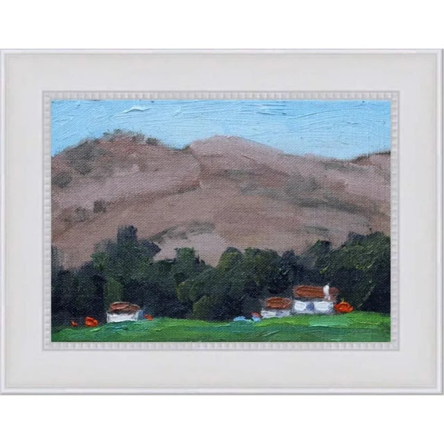 Textile Quiet Places & Journeys — Reno Hills (Original Impressionist Oil Landscape) For Sale - Image 7 of 7