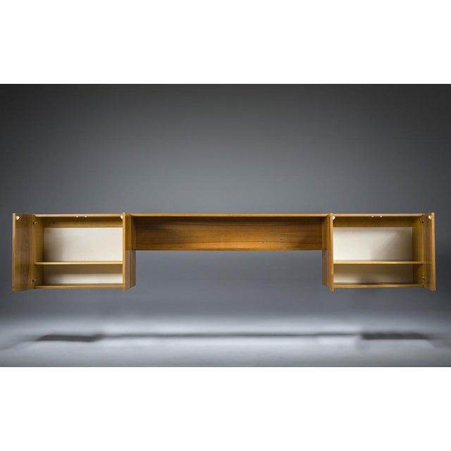 Mid-Century Wall Unit Cabinet and Sideboard in Walunt, 1970s, Set of 2 For Sale - Image 6 of 17