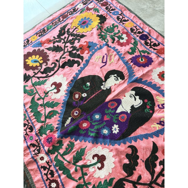 Asian Suzani Bedspread - Decorative Textile For Sale In New York - Image 6 of 9